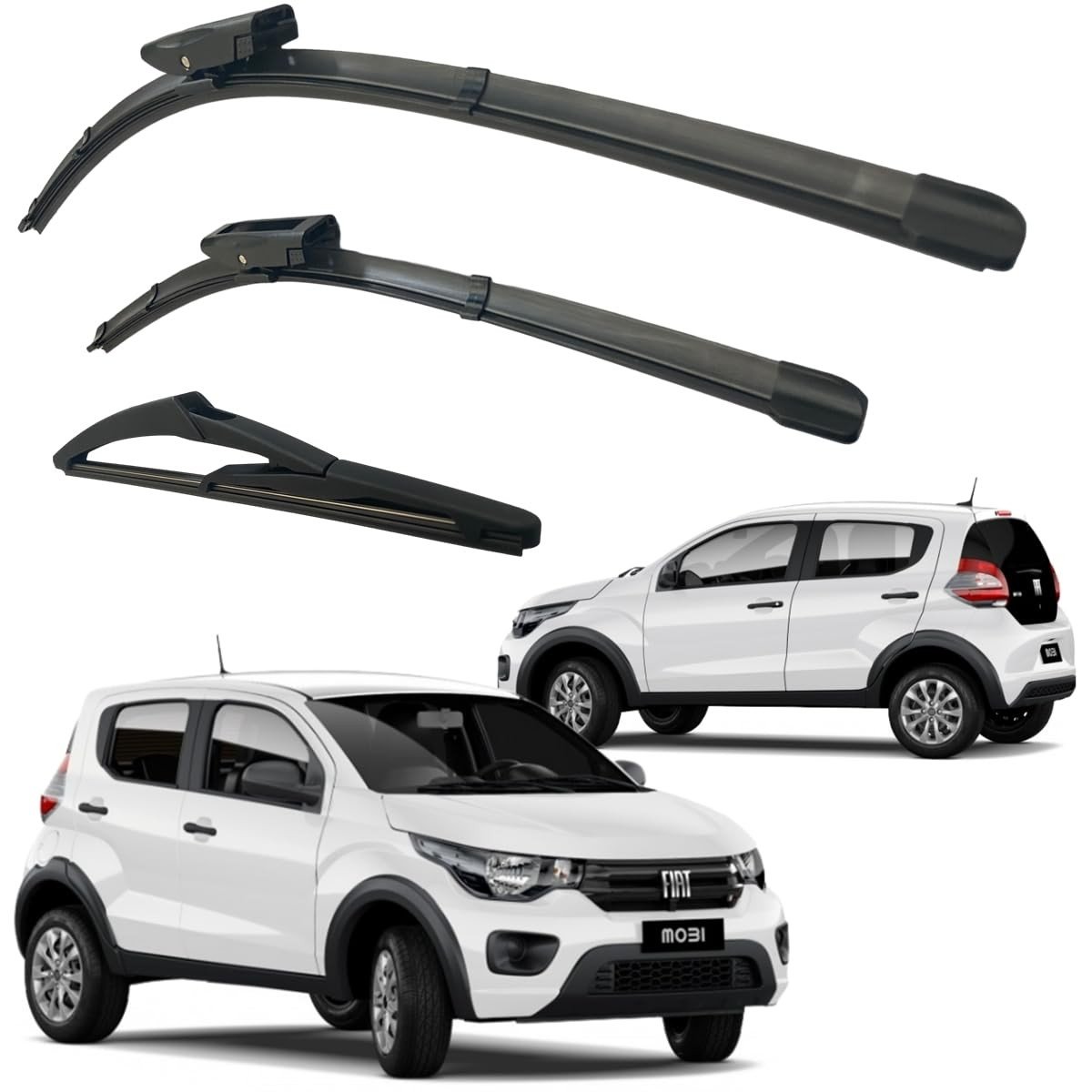 Kit 3 Palhetas Limpador Parabrisa Silicone Fiat Mobi 2016-2024 - Visão Clara!
