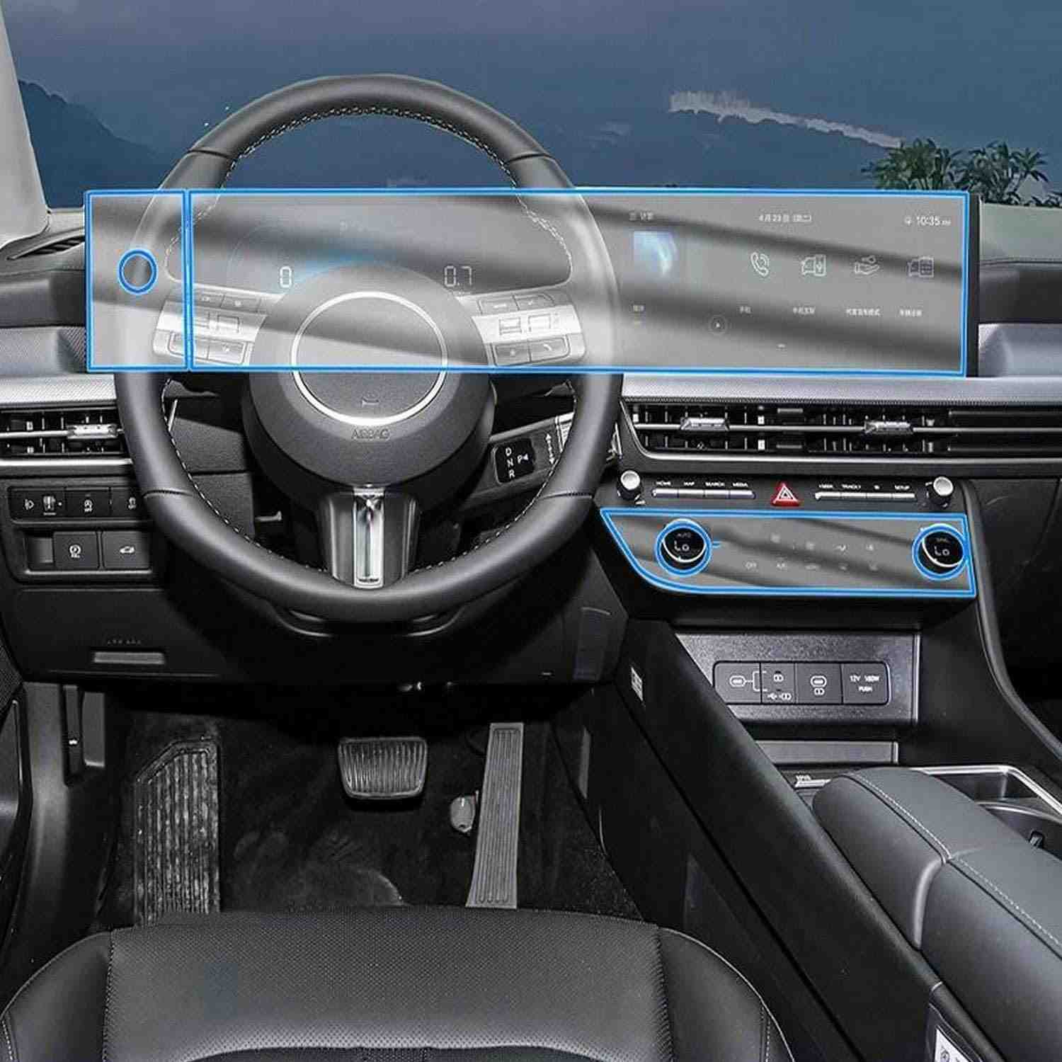 Proteção Premium para Hyundai Sonata 2024-2025: Película TPU Transparente para Console e Navegação