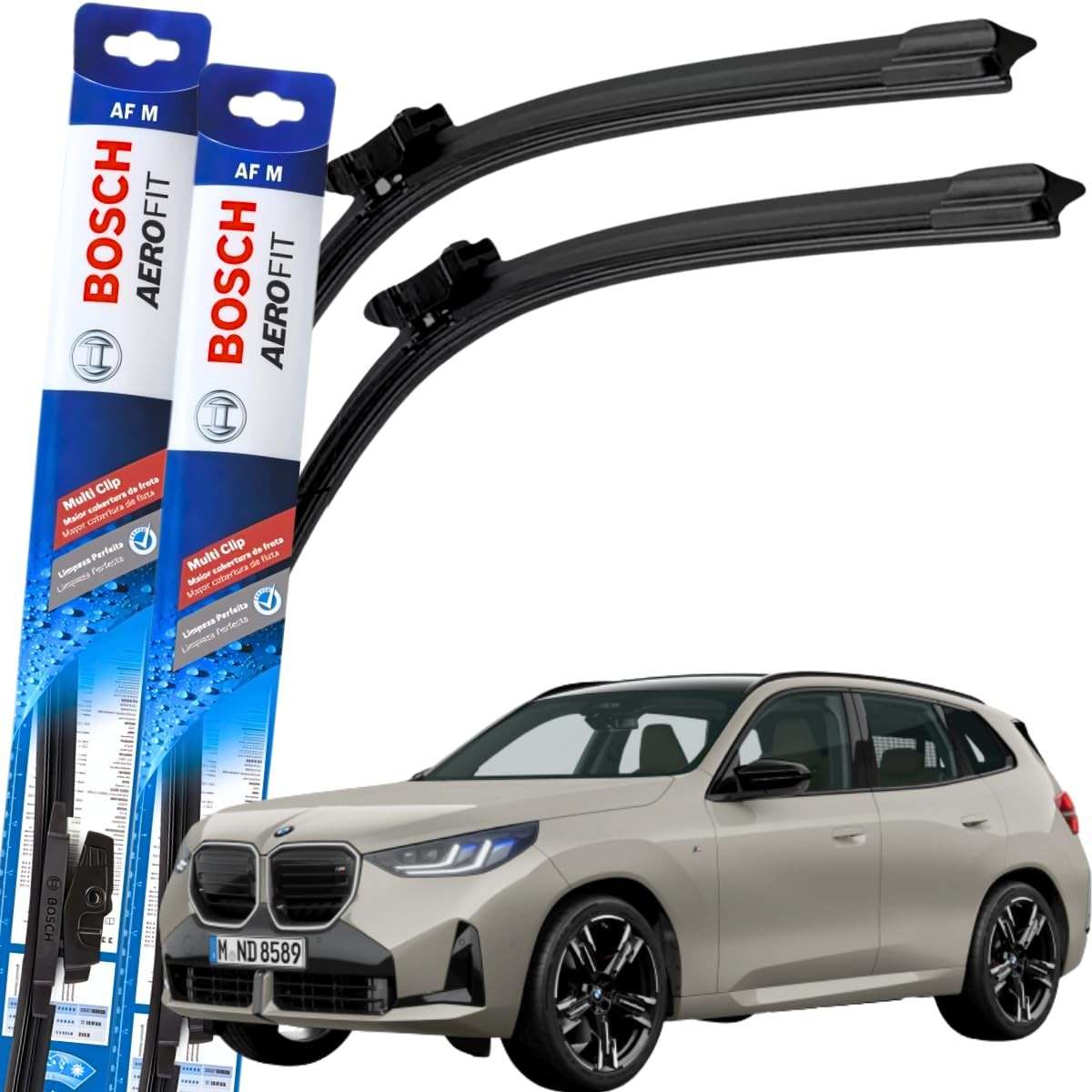 Palhetas Limpador Parabrisa Bosch Multiclip Original BMW X3 (2011-2025) - Visibilidade Impecável