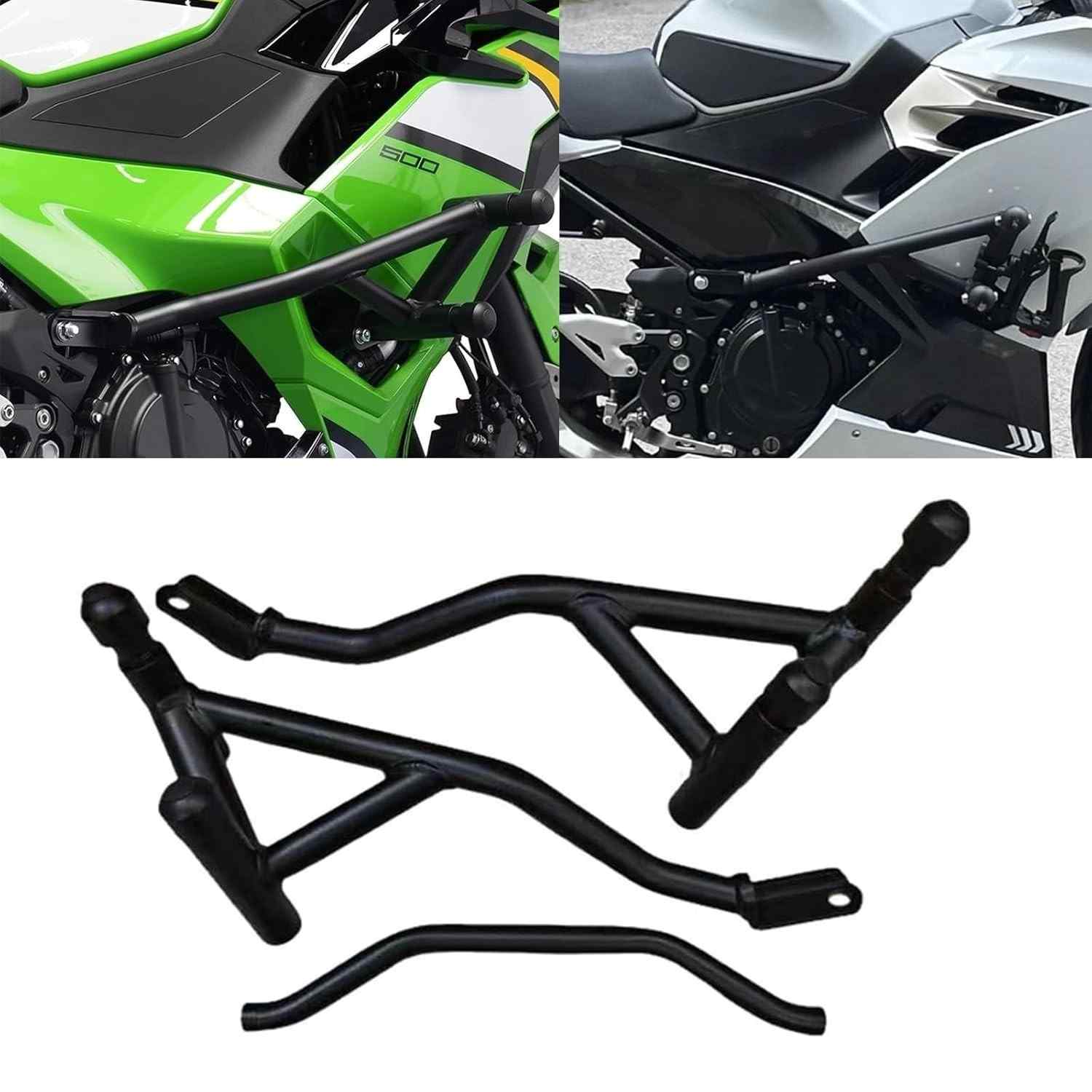 Protetor de Motor Aço Carbono para Kawasaki Ninja 500 / 400 (2024-2025) - Barra Anticolisão Premium