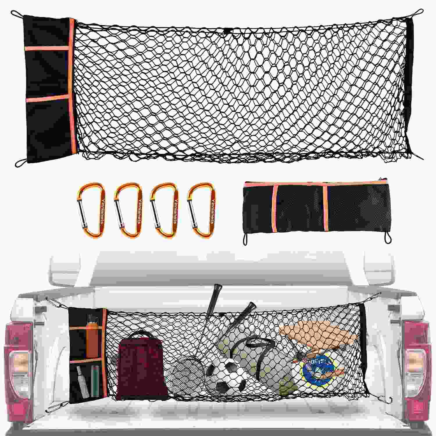Rede de Carga Inovadora para Caminhão Silverado & Sierra 1500 (2013-2025) - Organizador Elástico com Bolsa