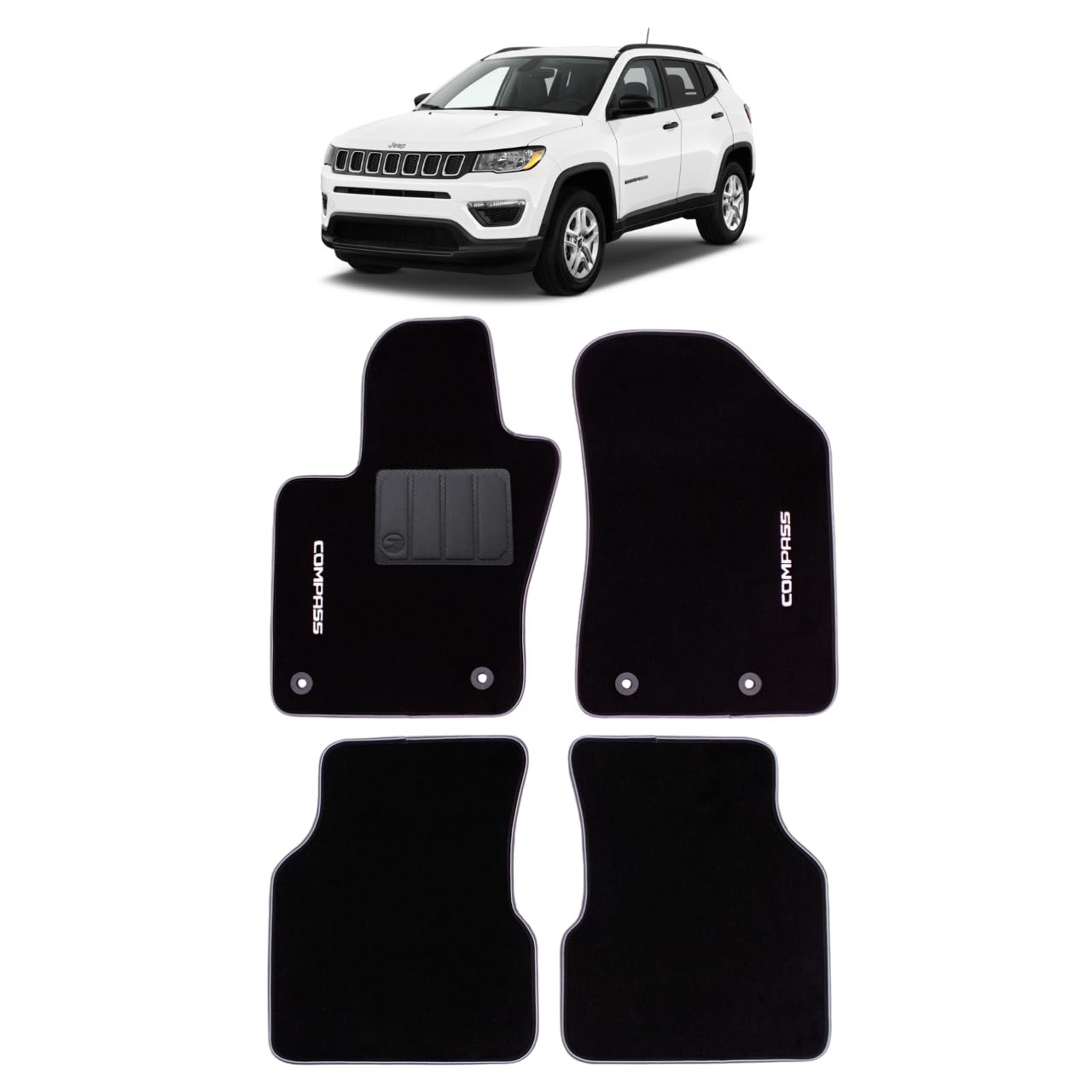 Tapete Carpete Premium para Jeep Compass (2017-2025) - Encaixe Perfeito e Durabilidade