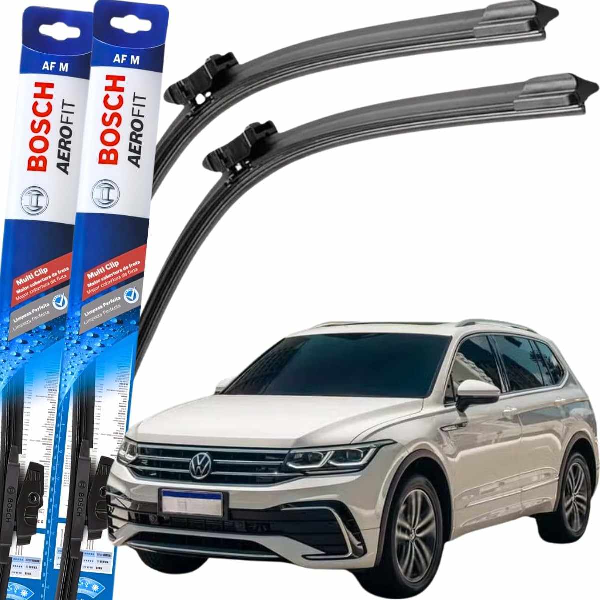Palheta Limpador Parabrisa Bosch Multiclip Original - Kit Dianteiro TI-GUAN 2020-2025