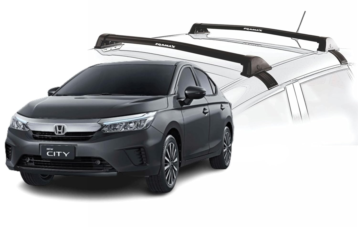 Rack New Wave Eqmax para Honda City Sedan 2022-2025 - Preto