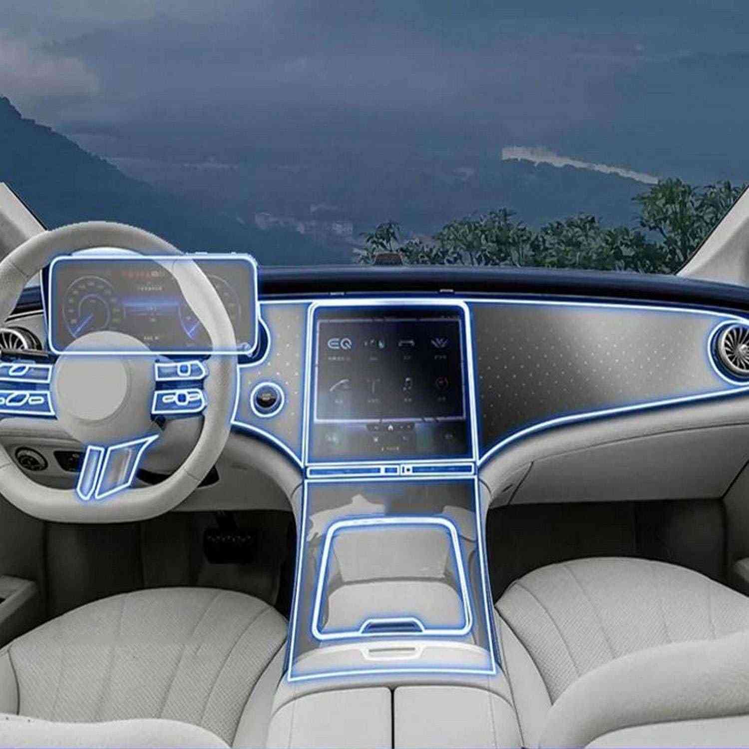 Protetor de Tela TPU Antiarranhões para Mercedes Benz EQE 2022-2025: Proteção Premium para seu GPS
