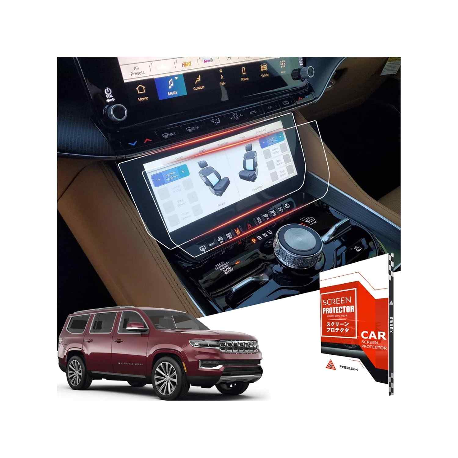 Protetor de Tela AC Nano Brilhante ASZSK para Jeep Grand Wagoneer 2022-2025: Clareza HD e Toque Suave