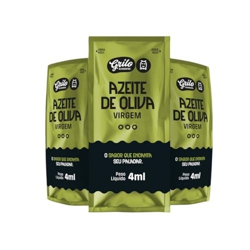 Caixa de Azeite Em Sachê Grilo Alimentos - Caixa Com 204 Unidades De 4ml