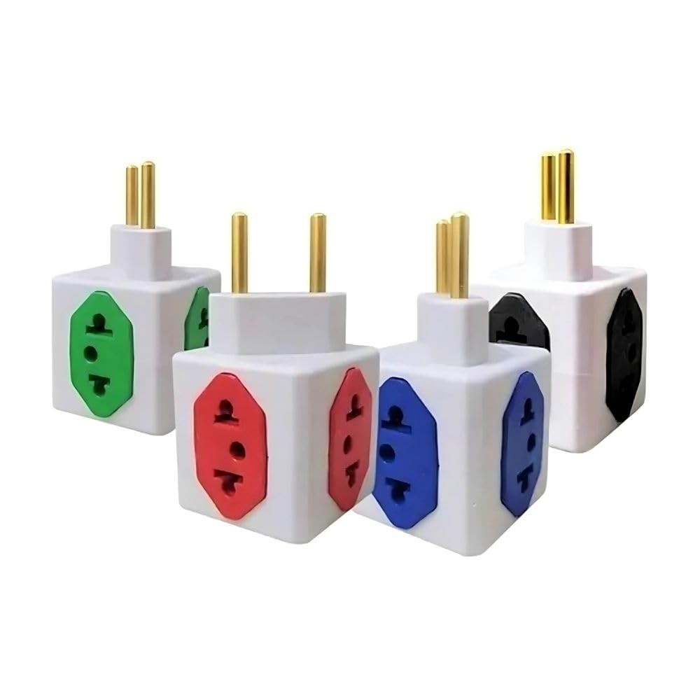 Adaptador Tomada Universal 4 Saídas Bivolt: 3x 10A + 1x 20A - Pino Fino e Grosso