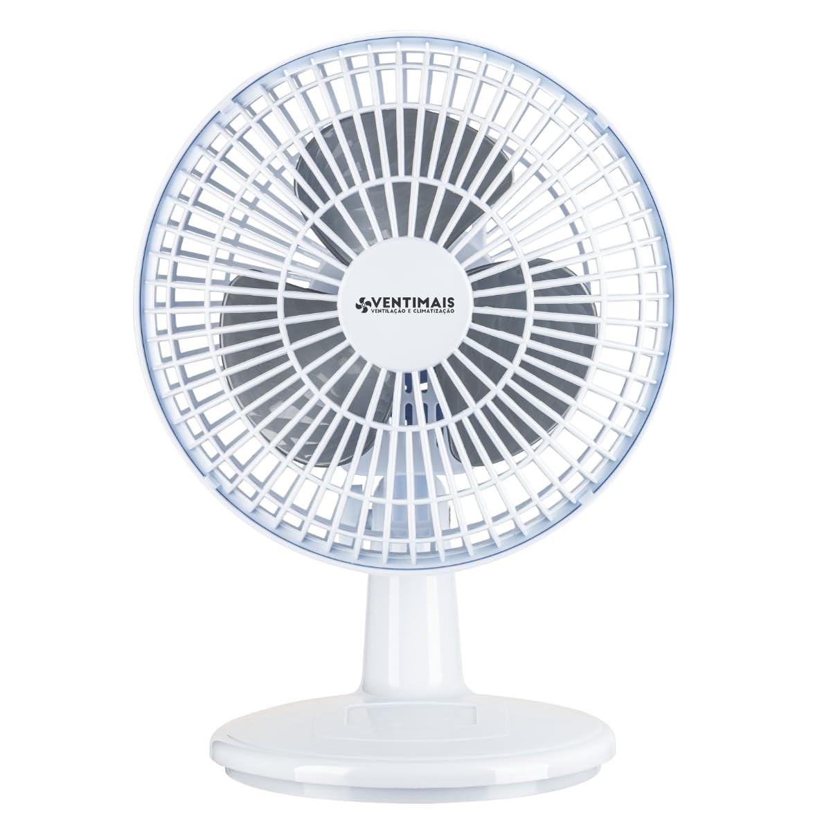 Ventilador Mini Turbo 20cm Branco Prata 220V - Design Compacto e Seguro
