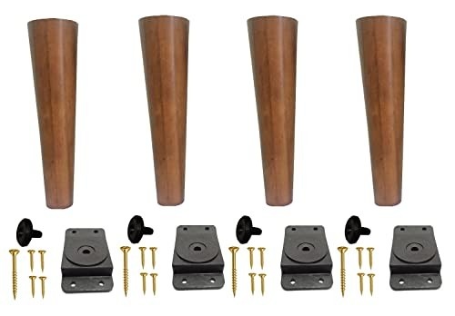 Pé Palito 20cm Amêndoa Marrom Claro com Chapinha PVC e Parafusos - Ideal para Móveis Elegantes