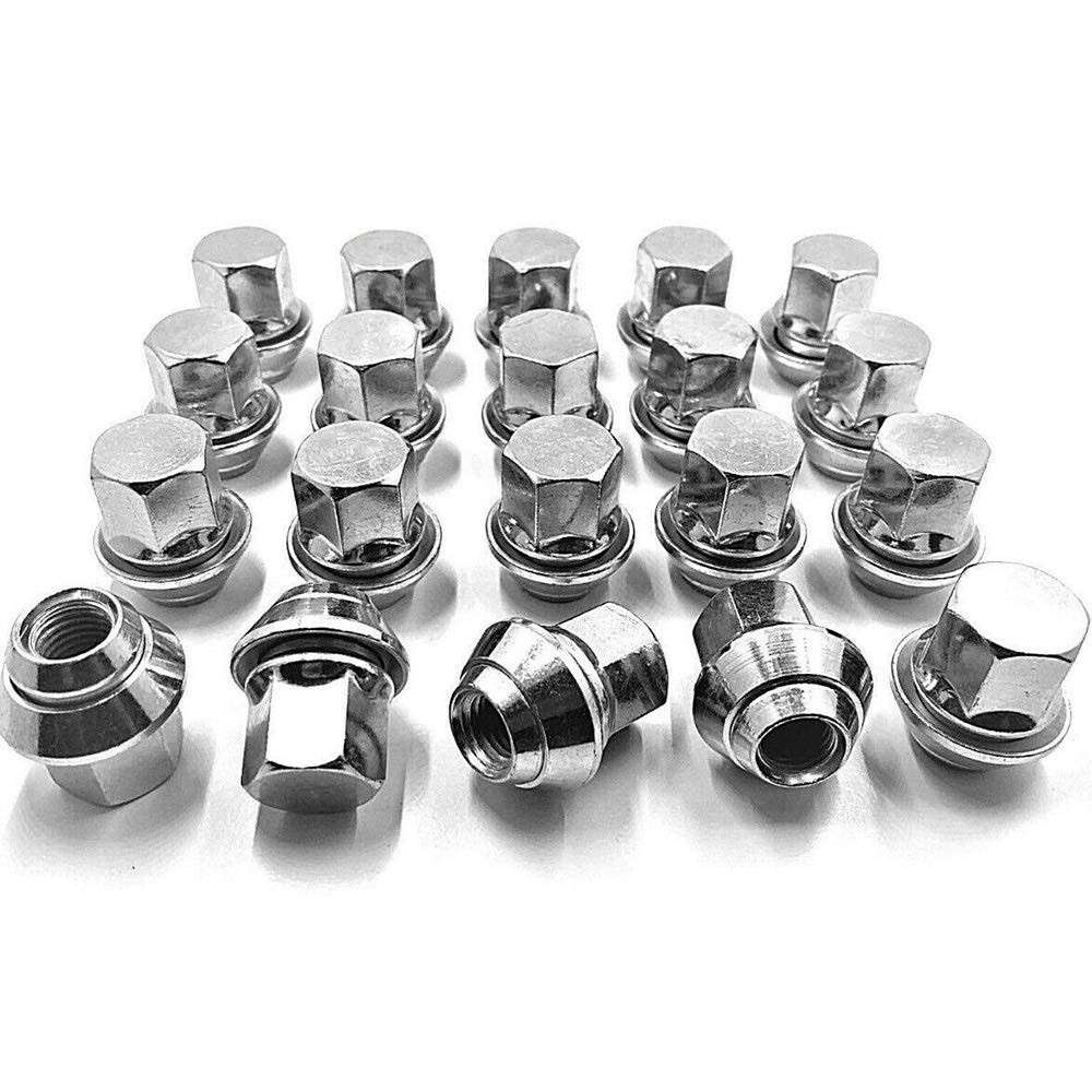 Acouto Porcas de Moça de Moça de Roda de 20pcs X 1,5 Porcas de Roda de Liga de Acabamento Cromado M12x1.5 Alta Travessa de Aço de Zinco à Prova de Ferrugem para F-Mk1 Mk2 Mk3 R-s