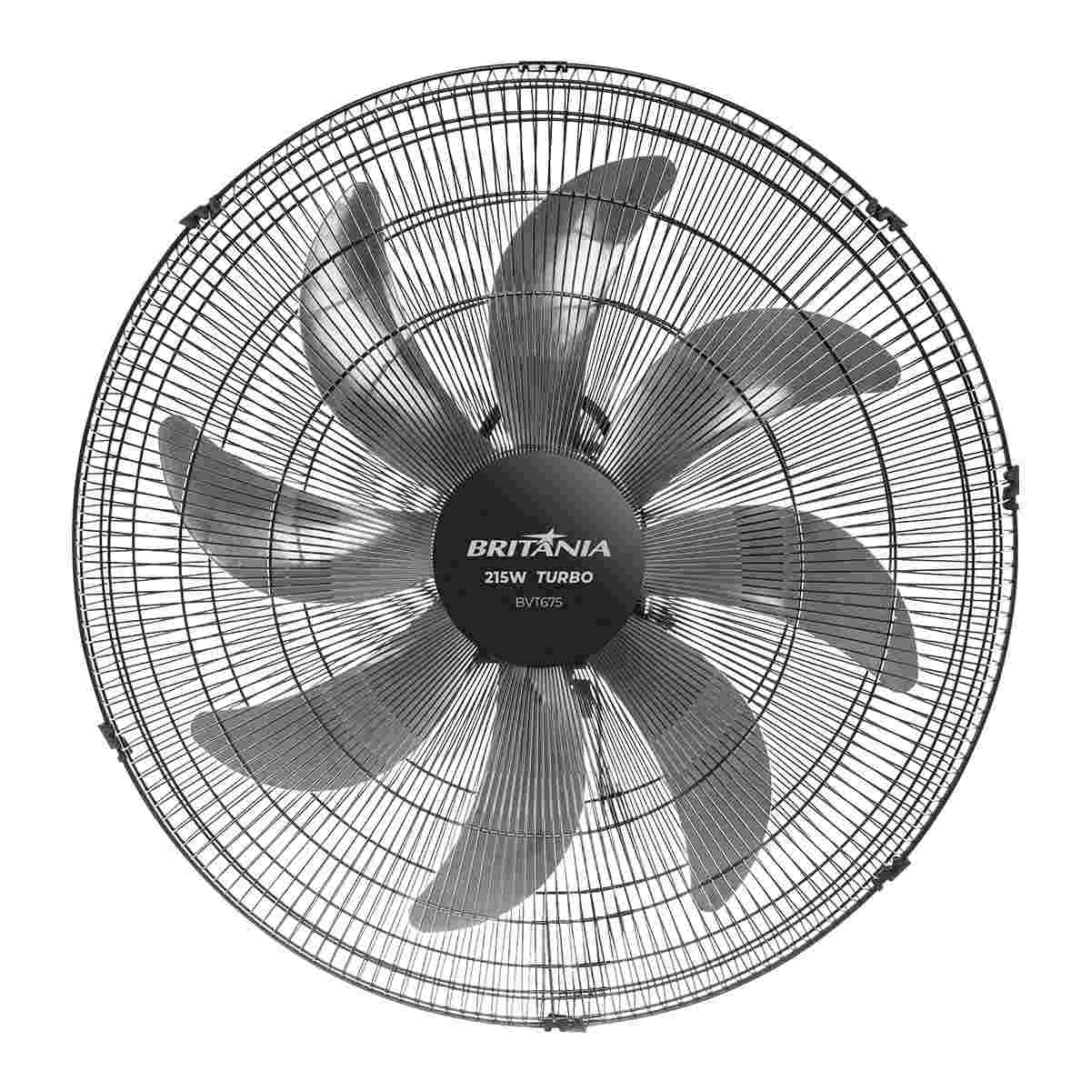 Ventilador de Parede Britânia BVT675 Max Force 215W 220V | 8 Pás com Alta Performance