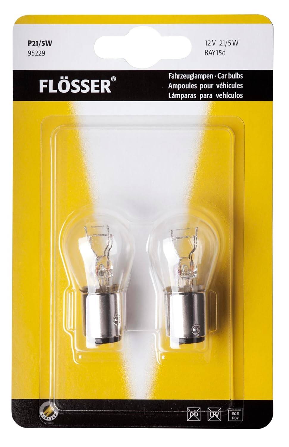 Lâmpada Flosser Incandescente BAY15d 1157 21/5W - Branco Quente para Sinalização e Freio (2 Unidades)