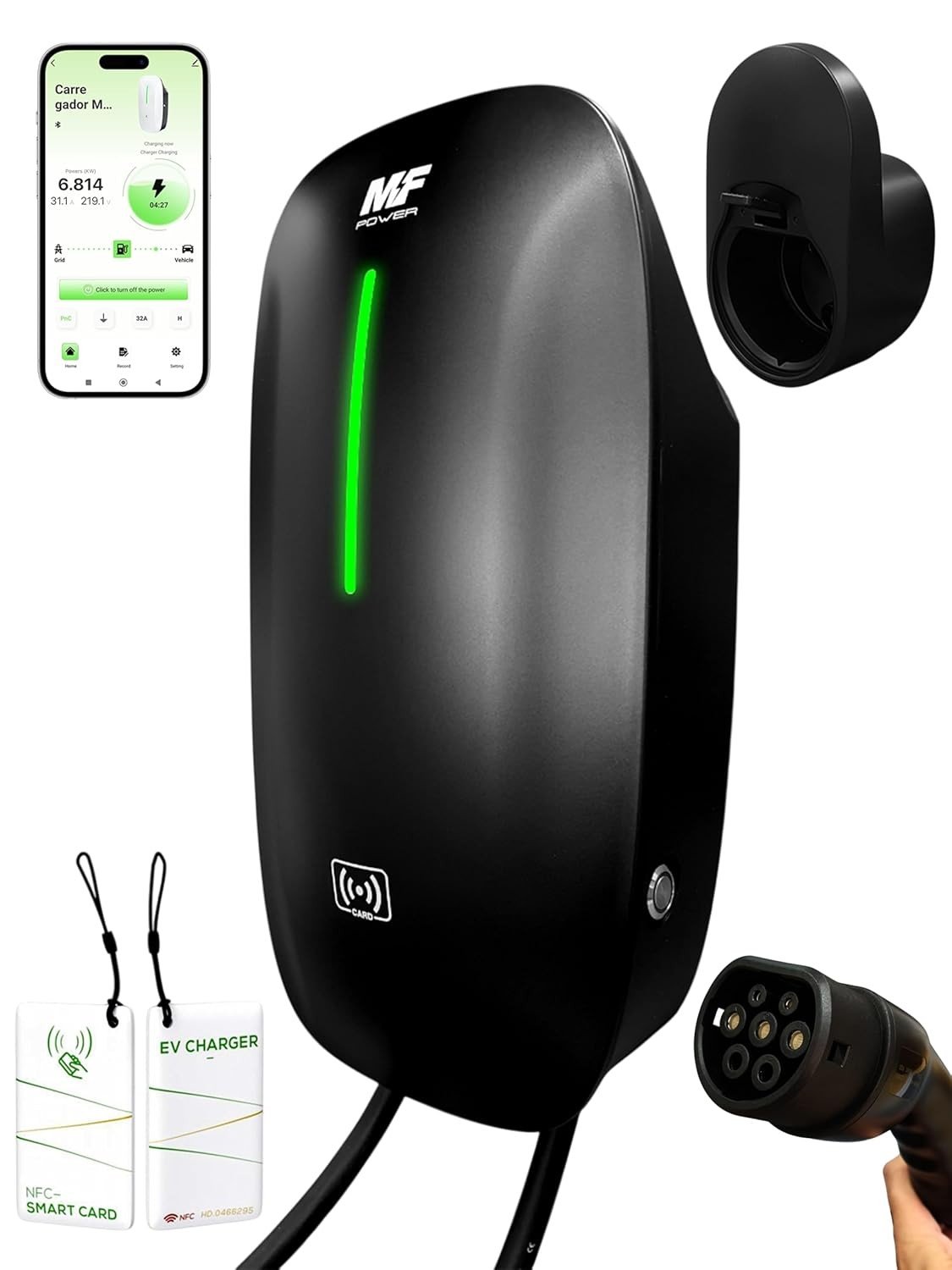 Carregador Wallbox MF Power 7kW 32A 220V: Potencialize seu Carro Elétrico (BYD, GWM, Volvo e mais!)