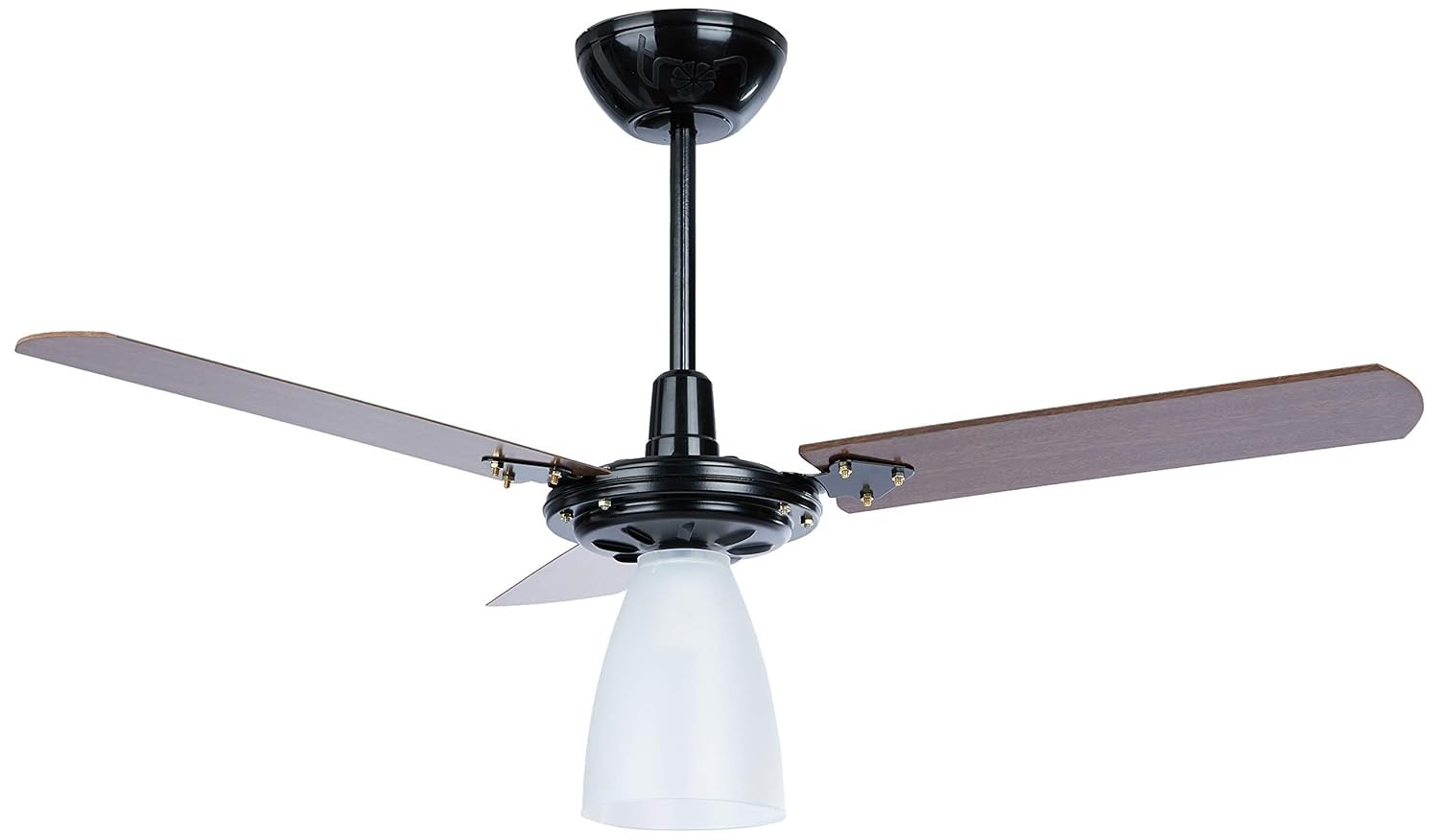 Ventilador de Teto Marbella New 220V 3 Pás Preto/Mogno com Iluminação