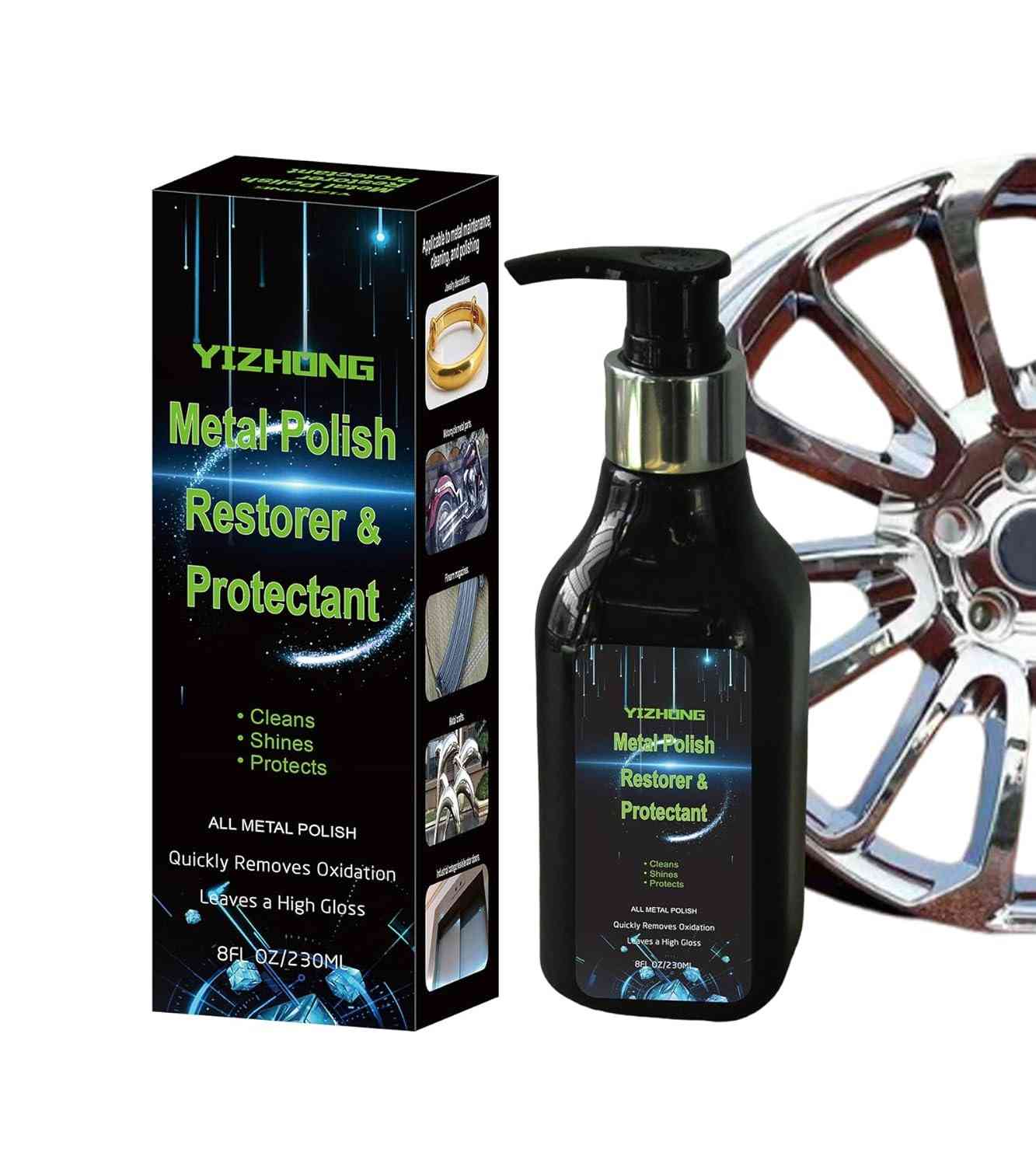 YIZHONG Polimento de Alumínio e Mag Premium 227g - Brilho Intenso para Rodas, Acabamentos e Para-Choques