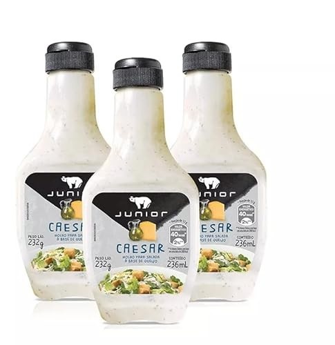 3 Molho Caesar Salada Junior 232g Frasco 236ml
