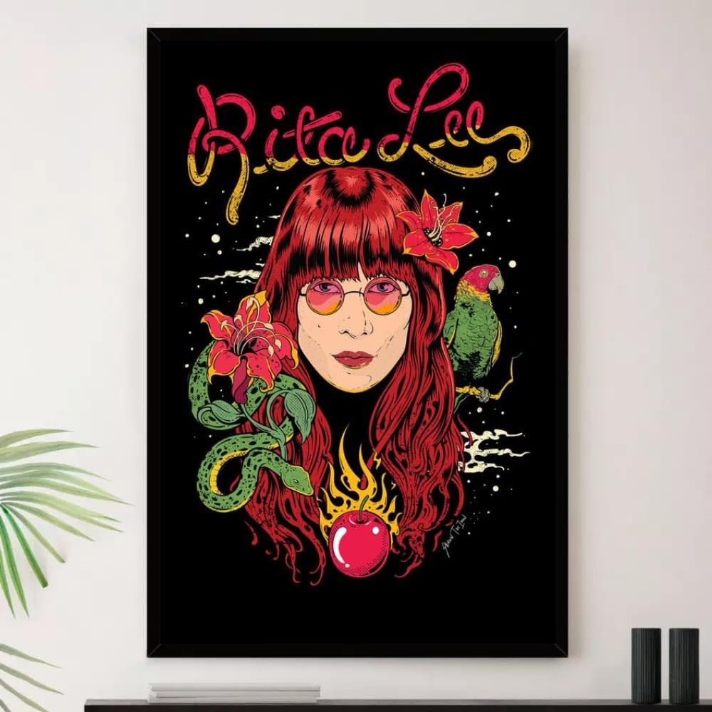 Quadro Rita Lee Rainha Do Rock - Arte Decorativa Premium A4 23x33cm