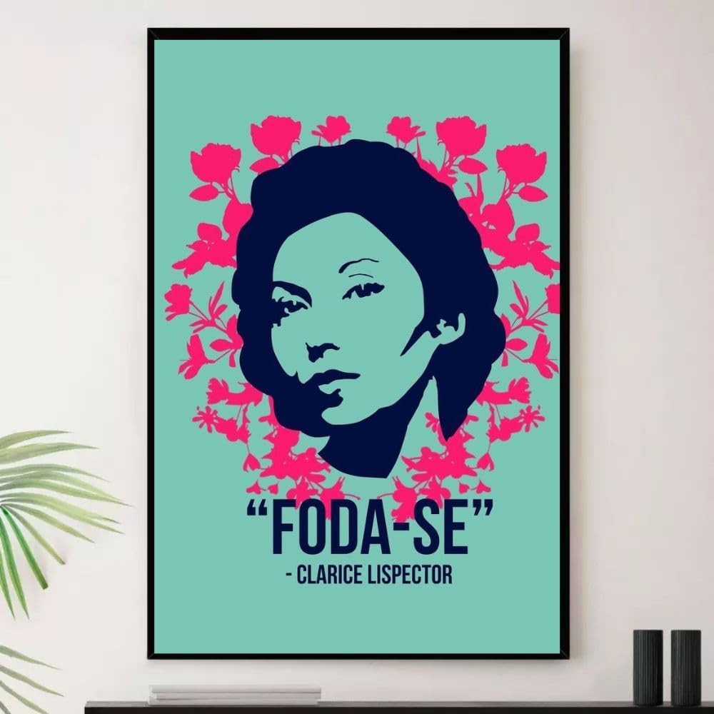 Quadro Decorativo Clarice Lispector Frases A4 23x33cm - Moldura Premium Madeira