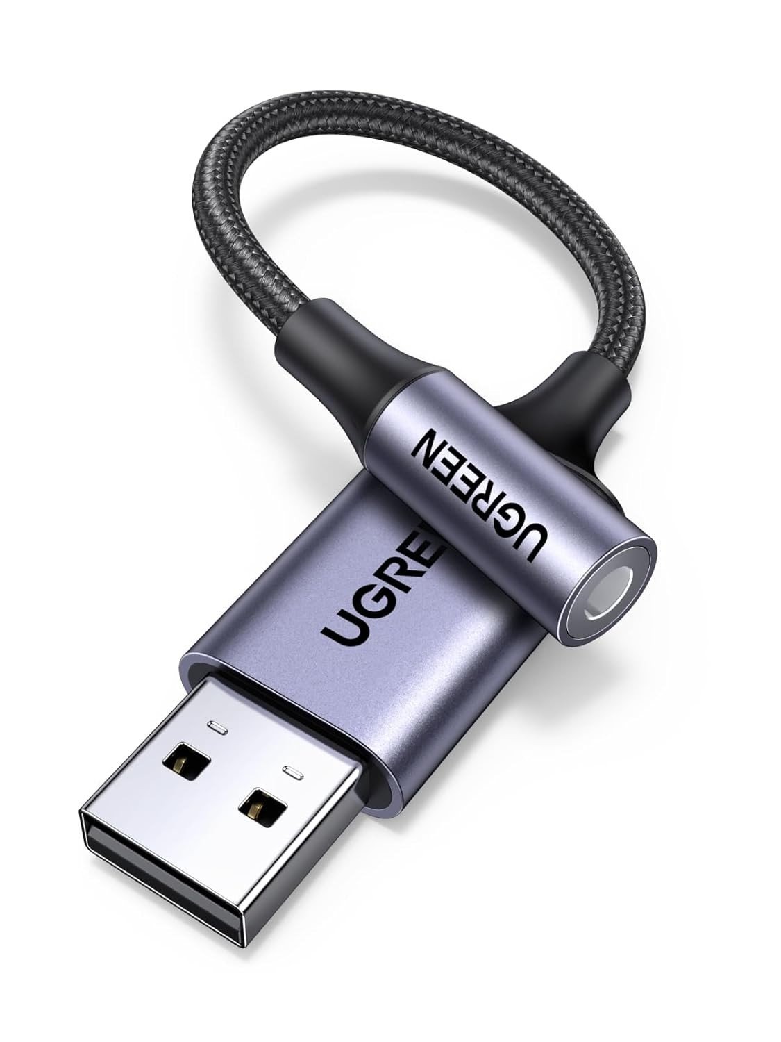 UGREEN Adaptador de Áudio USB 3.5mm: Placa de Som com Microfone TRRS e DAC 24 Bits/96kHz
