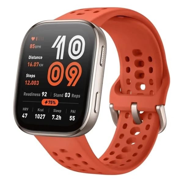 Smartwatch BIP 6: IA, GPS, AMOLED 1.97", Ligações, 5 ATM, Bateria 24 Dias - Vermelho Original