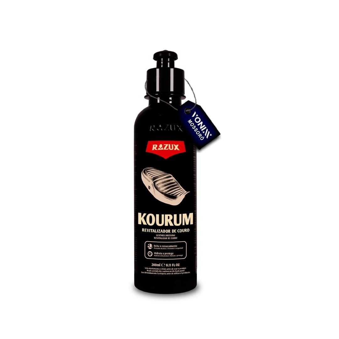 Kourum 240ml: Revitalize e Proteja o Couro de Motos e Vestuário