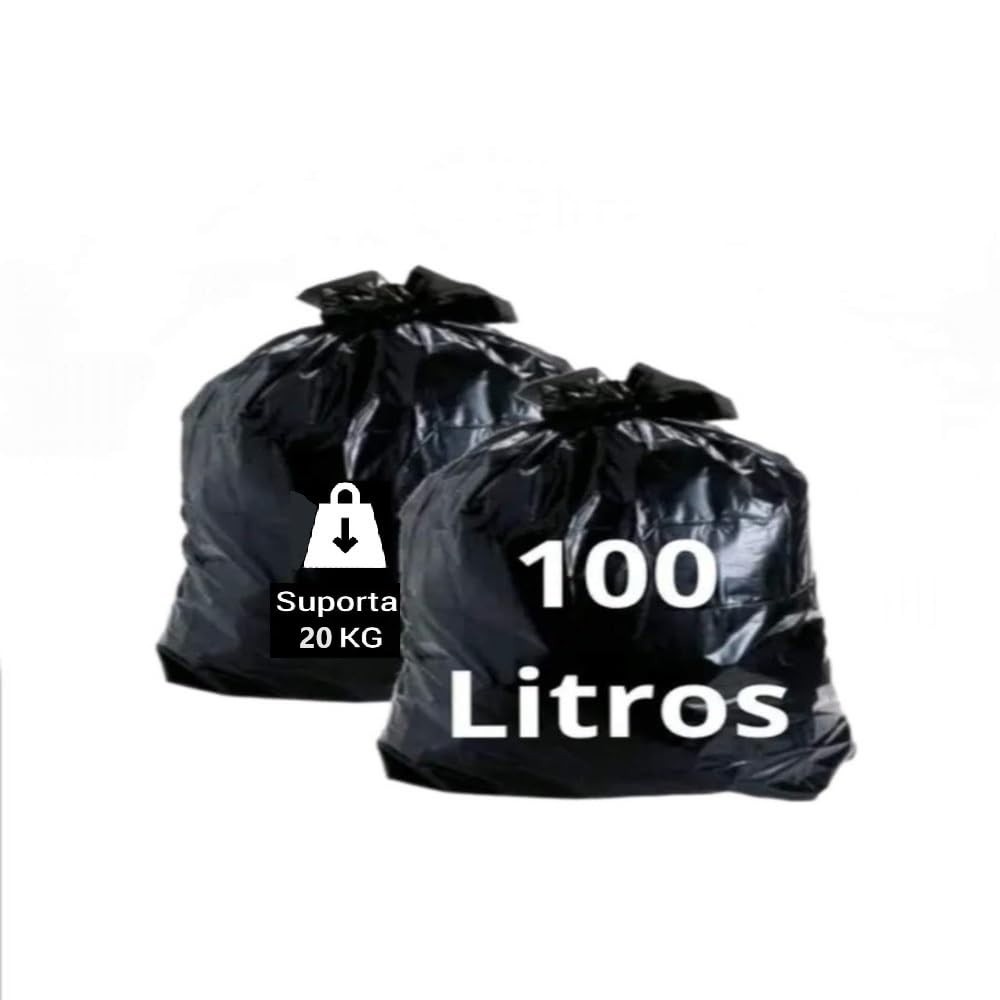Saco de Lixo Reforçado 100 litros 25 Unidades Suporta até 20kg