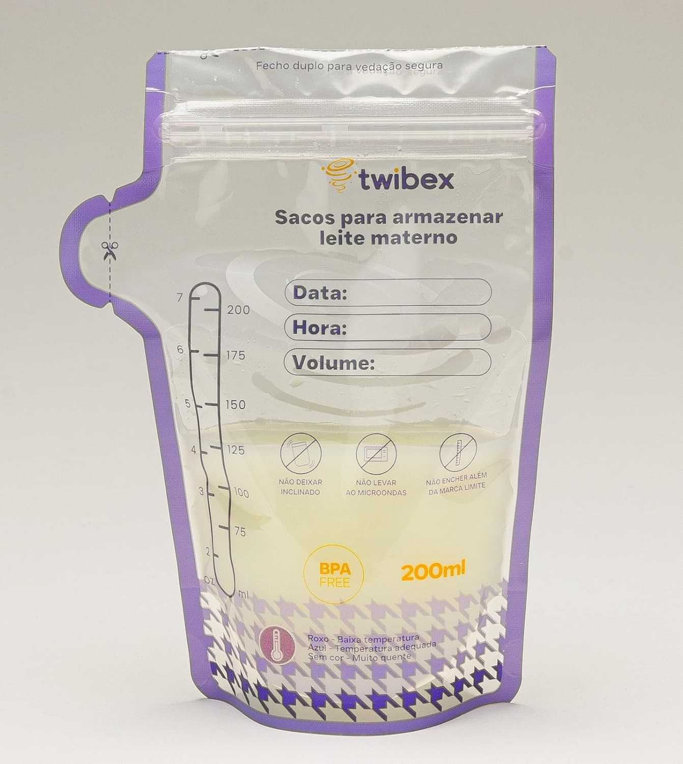 Sacos para Armazenar Leite Materno Twibex 25 Unidades - Segurança e Praticidade para Mamães