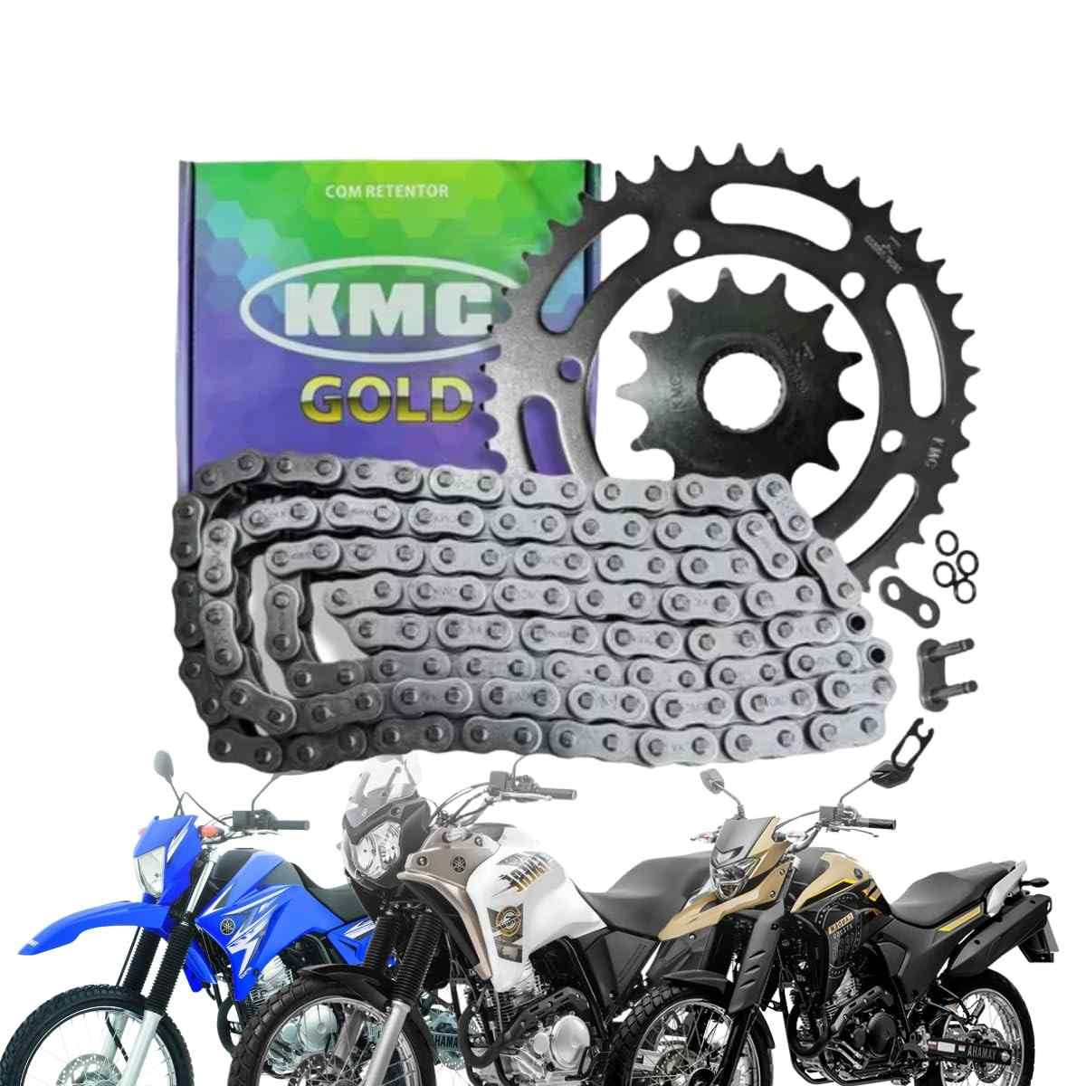 Kit Relação KMC Gold XTZ Lander 250 / Tenere 250 (2006-2025) com Retentor - Durabilidade e Performance Premium