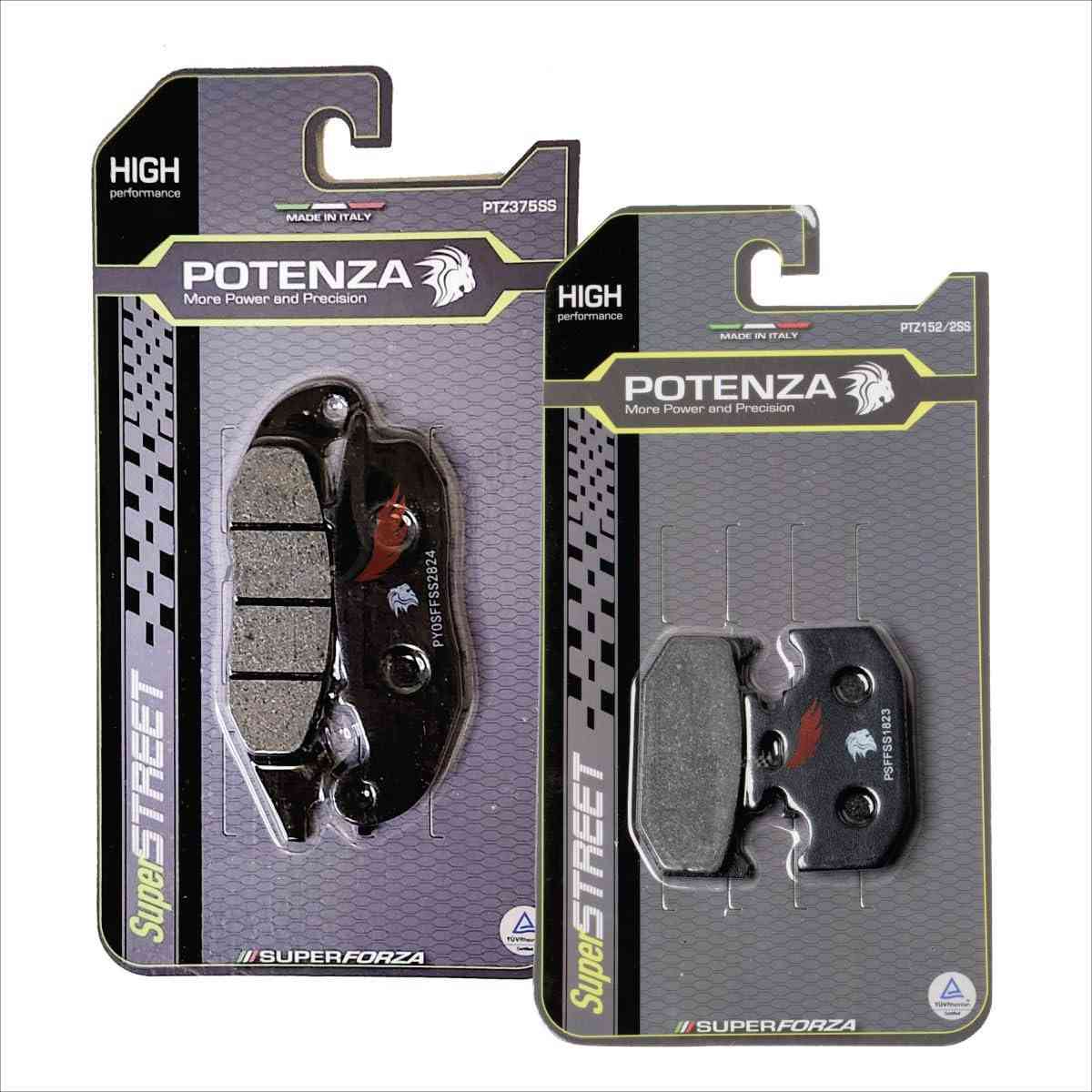 Kit Pastilha de Freio Potenza Dianteira + Traseira Yamaha Fazer 250 ABS (2018-2023)