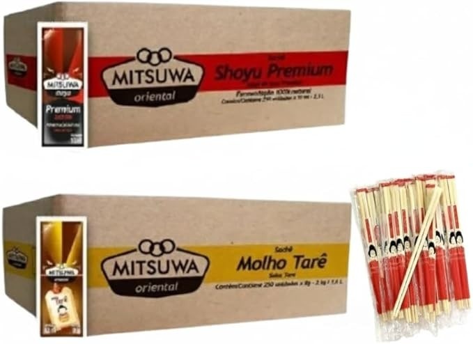 Kit Sushi Delivery - 250 Shoyu + 250 Tarê + 100 Hashis
