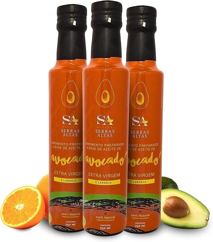 Azeite De Abacate com Laranja Irarema Extra Virgem 100% Avocado Serras Altas 250ml - 3Un.