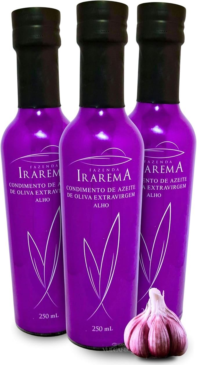 Azeite Extra Virgem com Aroma Natural de Alho Fazenda Irarema 250ml - 3 UN
