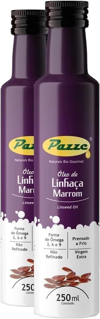 Kit 2 Óleo de Linhaça Marrom Extra Virgem Pazze 250ml