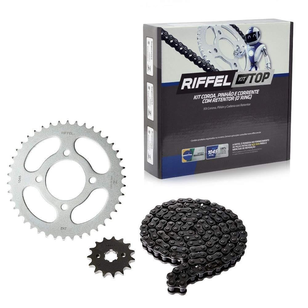 Kit Relação Riffel Kawasaki Ninja 250R (88-07) Aço 1045 com Retentor O-ring - TOP