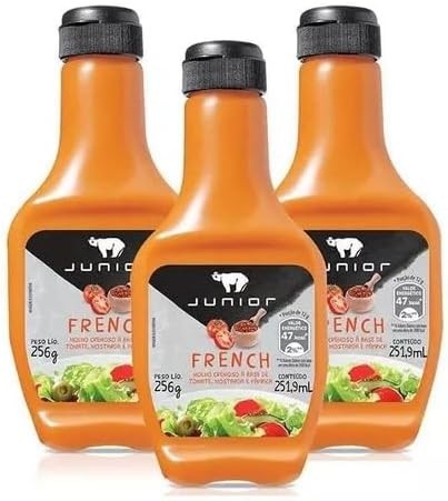 3 Molho Salada French Junior Kerry 256g Frasco 251,9ml
