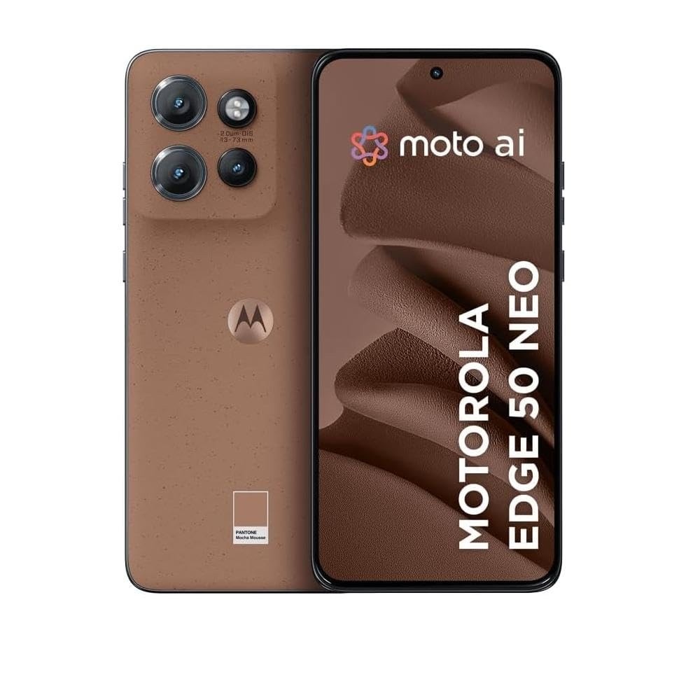 Smartphone Motorola Edge 50 Neo 5G: 256GB, 16GB RAM, Câmera Sony 50MP e Design Premium Mocha Mousse