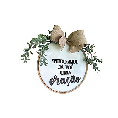 Guirlanda Decorativa Oração: Porta Acolhedora 25cm