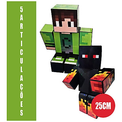 Bonecos Minecraft Athos e Cadres: Aventura 25cm!
