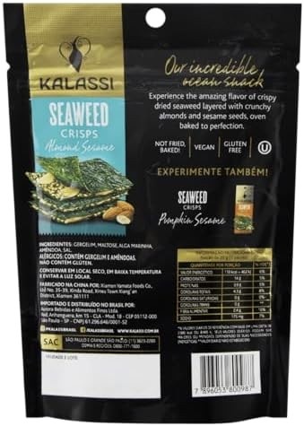 Kalassi Snack Gergelim Alga Marinha E Amêndoa Sem Glúten Sachê 25G