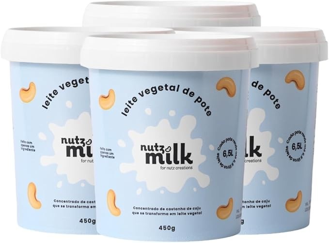 Kit 4 Unidades: Leite Vegetal NutzMilk® 26L - Concentrado de Castanha de Caju