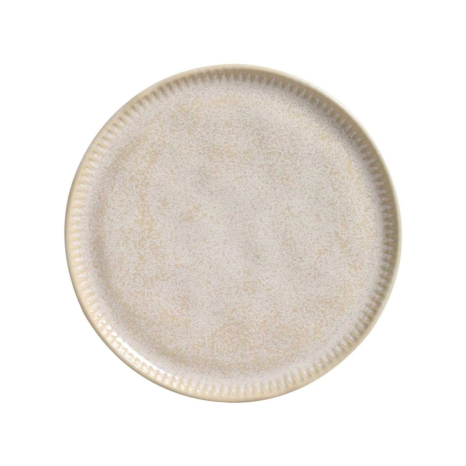 Conjunto com 6 Pratos Raso Porto Brasil Linhas Latte 27,5cm - Esmalte Reagente, Seguro para Microondas e Forno