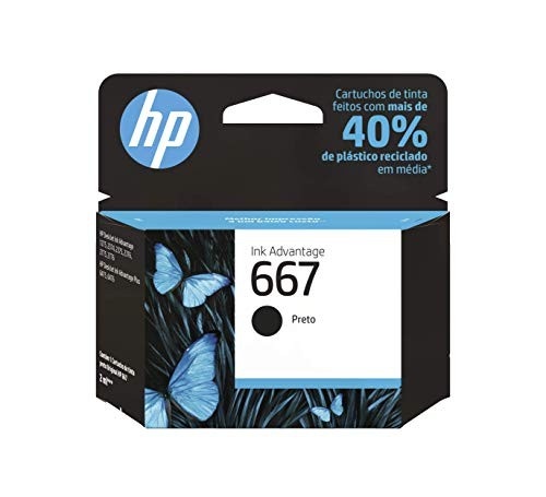 Cartucho Hp 667 Original 3ym79ab Preto p/Deskjet 2376, 2776, 6476, 5076, 5276