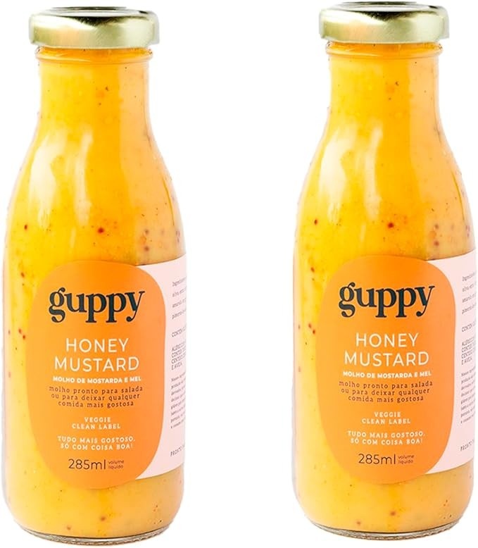 Kit 2 Molho Salada Mostarda e Mel 285ml Guppy Baixo Sódio