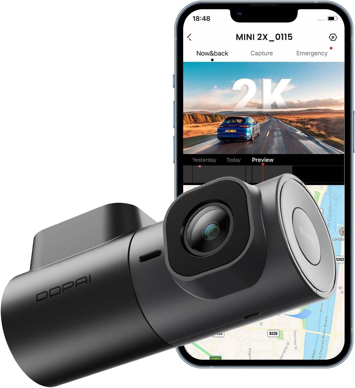 DDPAI Mini 2X: Câmera Veicular 2K QHD com WiFi 5GHz, Visão Noturna e ADAS - Segurança Completa para Seu Carro