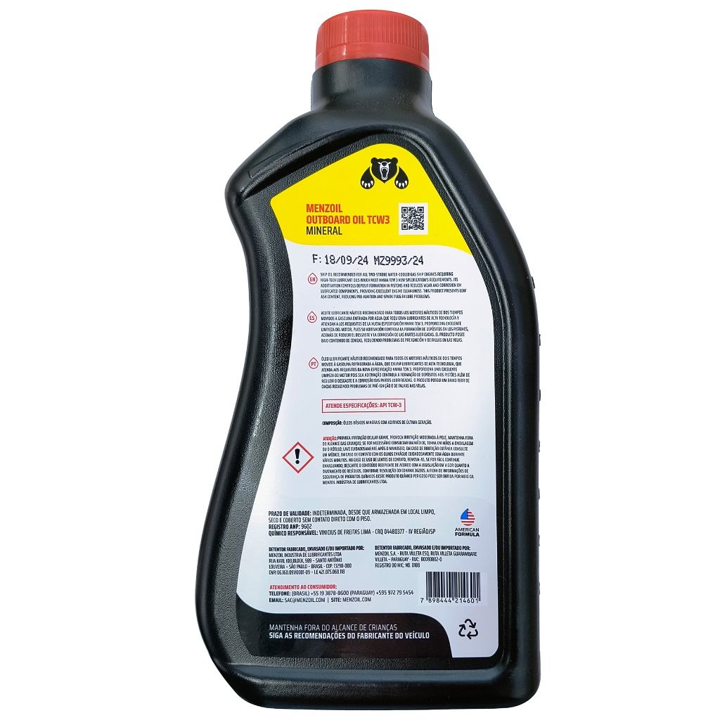 Menzoil TCW3 2T: Óleo Náutico Premium (Kit 2L)