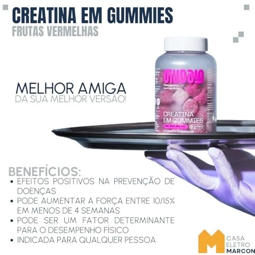 Kit 2un Guday Creatina Em Gummies SaborFrutas Vermelhas 60 Gomas Cada Pote