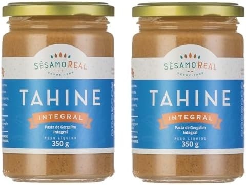 Tahine Integral 350g Pasta de Gergelim Sésamo Real - Kit 2x unidades