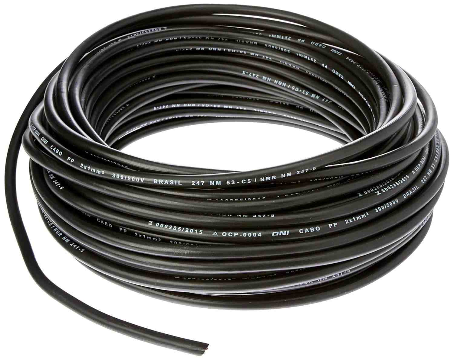 Cabo Tipo PP DNI 2x1mm² 25m: Segurança e Performance para Instalações Automotivas 300/500V - Preto