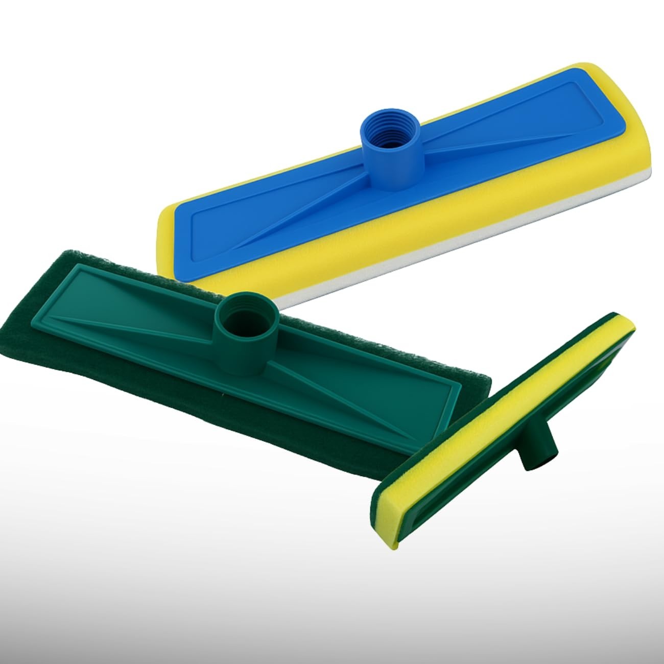 Kit de Limpeza 3 em 1 com Esponjas Abrasivas e Base Plástica - Ideal para Vidros, Azulejos e Superfícies Difíceis